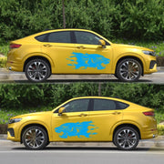 2 PCS/Set D-417 Lion Pattern Car Modified Decorative Sticker(Blue)