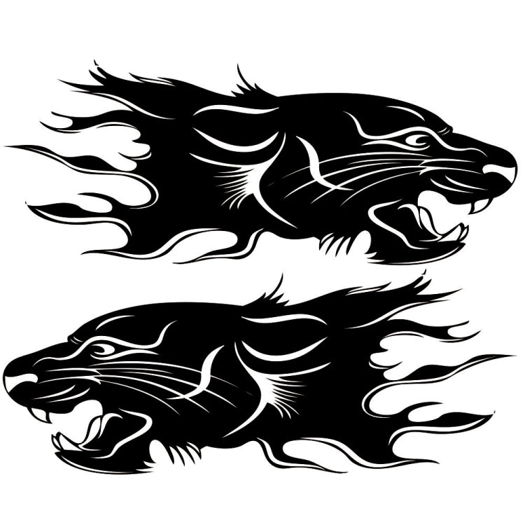 2 PCS/Set D-417 Lion Pattern Car Modified Decorative Sticker(Black)
