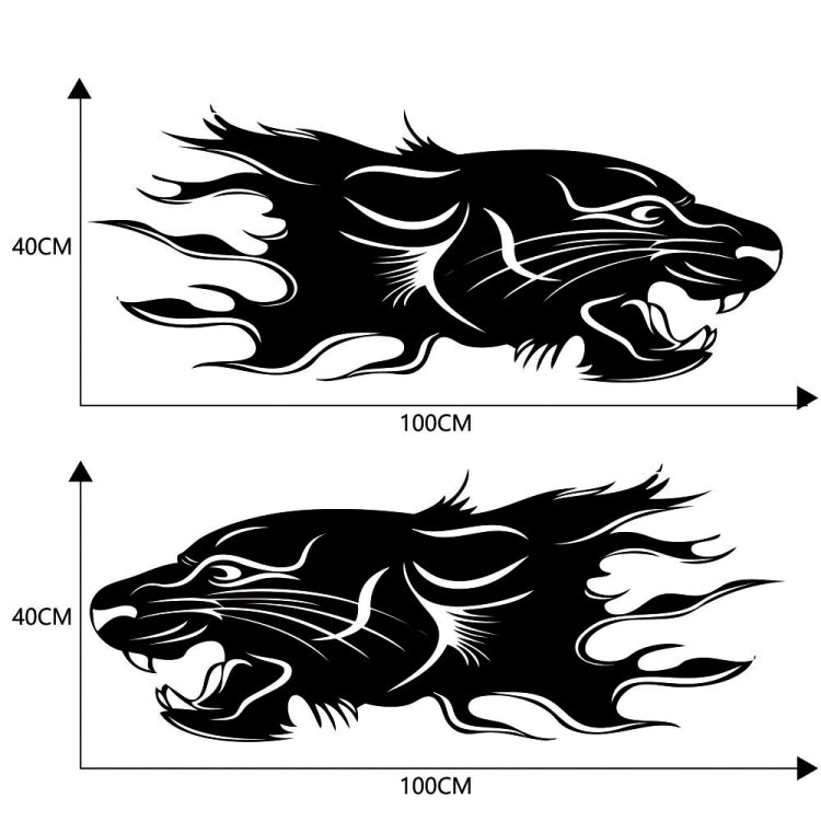 2 PCS/Set D-417 Lion Pattern Car Modified Decorative Sticker(Black)