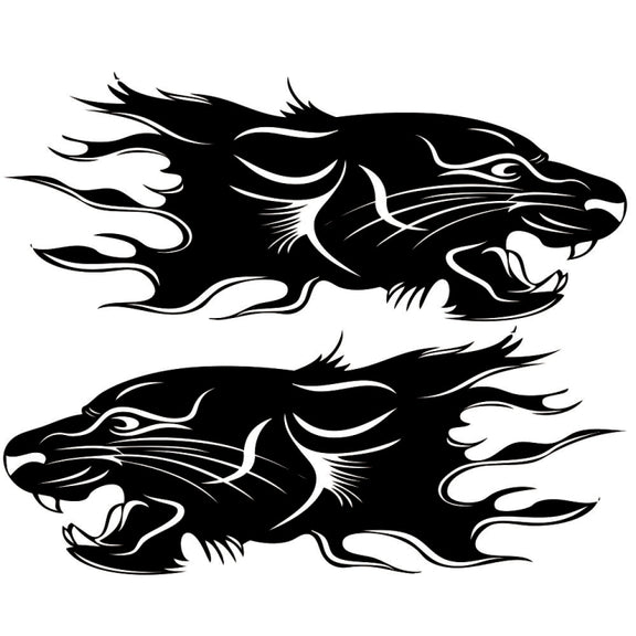 2 PCS/Set D-417 Lion Pattern Car Modified Decorative Sticker(Black)