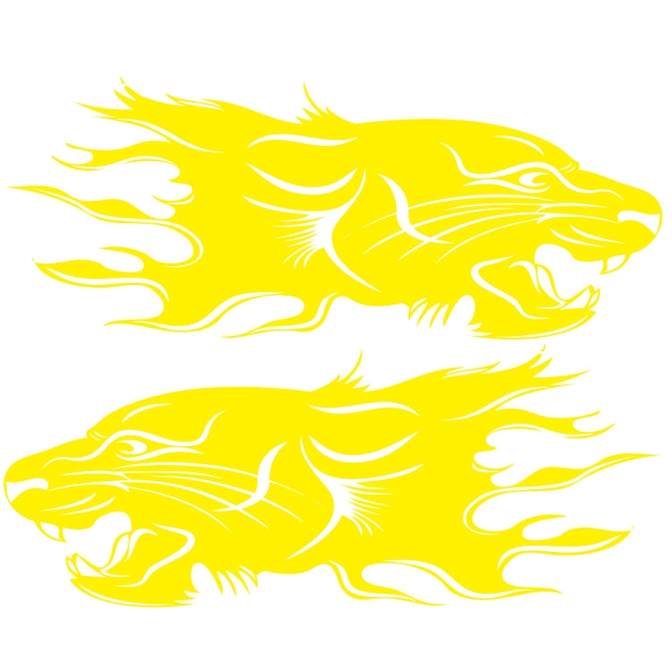 2 PCS/Set D-417 Lion Pattern Car Modified Decorative Sticker(Yellow)