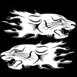 2 PCS/Set D-417 Lion Pattern Car Modified Decorative Sticker(White) - Decorative Sticker by PMC Jewellery | Online Shopping South Africa | PMC Jewellery | Buy Now Pay Later Mobicred