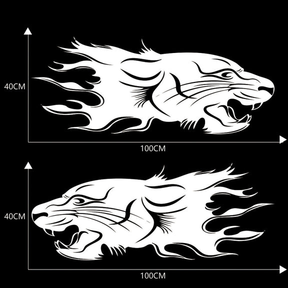 2 PCS/Set D-417 Lion Pattern Car Modified Decorative Sticker(White)