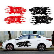 2 PCS/Set D-417 Lion Pattern Car Modified Decorative Sticker(Black)