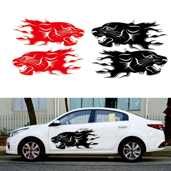 2 PCS/Set D-417 Lion Pattern Car Modified Decorative Sticker(Black)
