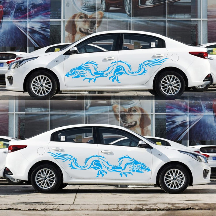 2 PCS/Set D-418 Dragon Totem Tribe Pattern Car Modified Decorative Sticker(Blue)