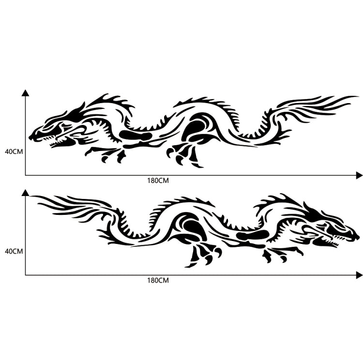 2 PCS/Set D-418 Dragon Totem Tribe Pattern Car Modified Decorative Sticker(Black)