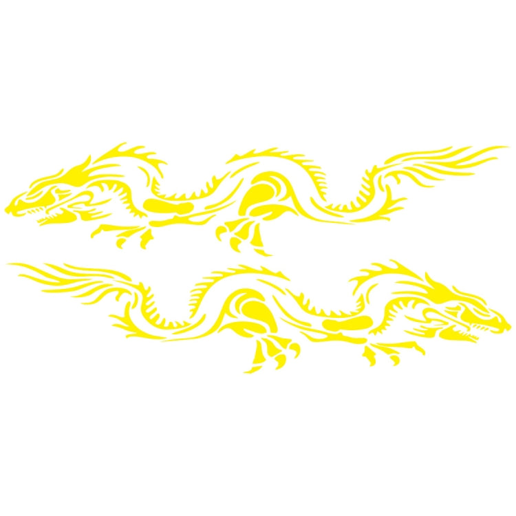 2 PCS/Set D-418 Dragon Totem Tribe Pattern Car Modified Decorative Sticker(Yellow)