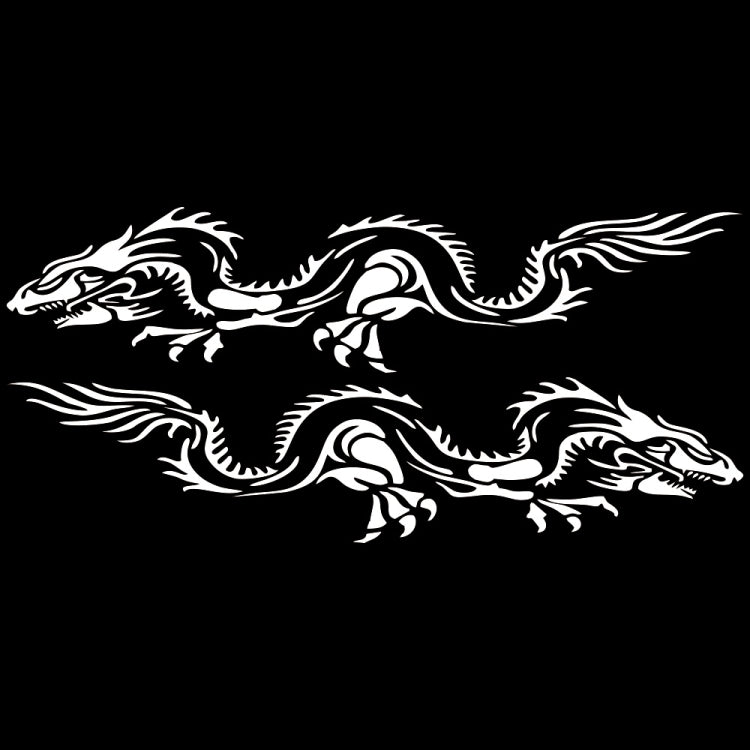 2 PCS/Set D-418 Dragon Totem Tribe Pattern Car Modified Decorative Sticker(White)