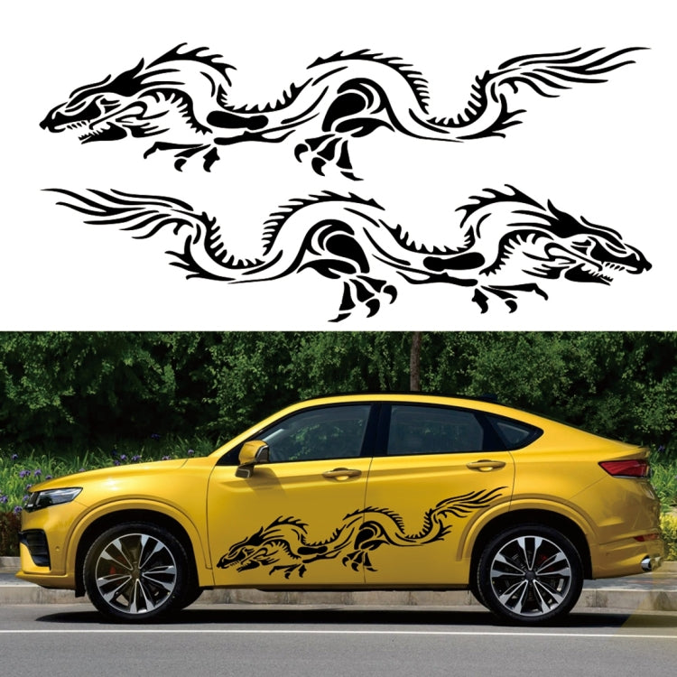 2 PCS/Set D-418 Dragon Totem Tribe Pattern Car Modified Decorative Sticker(Blue)