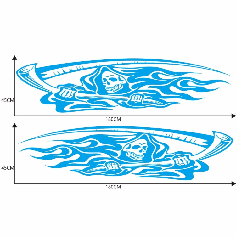 2 PCS/Set D-435 Grim Reaper Pattern Car Modified Decorative Sticker(Blue)