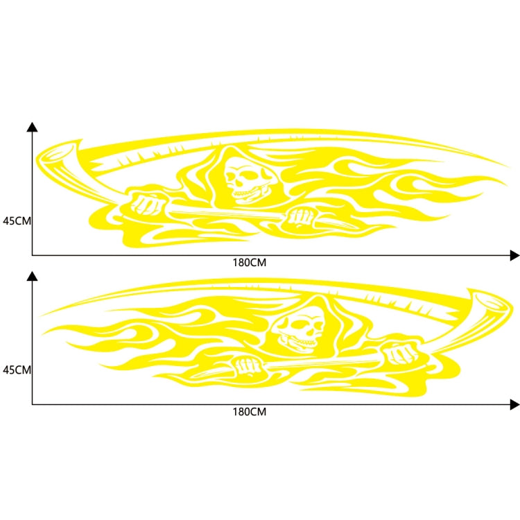 2 PCS/Set D-435 Grim Reaper Pattern Car Modified Decorative Sticker(Yellow)