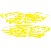 2 PCS/Set D-435 Grim Reaper Pattern Car Modified Decorative Sticker(Yellow)