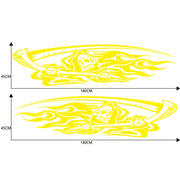 2 PCS/Set D-435 Grim Reaper Pattern Car Modified Decorative Sticker(Yellow)