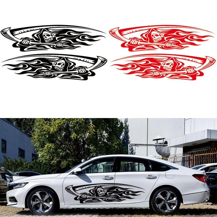 2 PCS/Set D-435 Grim Reaper Pattern Car Modified Decorative Sticker(White)