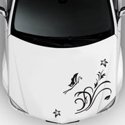D-462 Butterfly Loves Flowers Pattern Car Modified Decorative Sticker(Black)