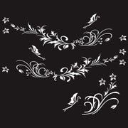 D-462 Butterfly Loves Flowers Pattern Car Modified Decorative Sticker(White)