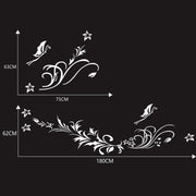D-462 Butterfly Loves Flowers Pattern Car Modified Decorative Sticker(White)