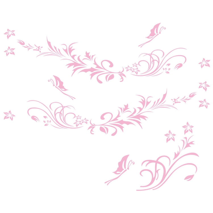 D-462 Butterfly Loves Flowers Pattern Car Modified Decorative Sticker(Pink)