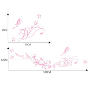 D-462 Butterfly Loves Flowers Pattern Car Modified Decorative Sticker(Pink)