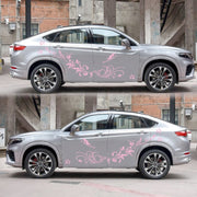 D-462 Butterfly Loves Flowers Pattern Car Modified Decorative Sticker(Pink)