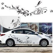 D-462 Butterfly Loves Flowers Pattern Car Modified Decorative Sticker(Yellow)
