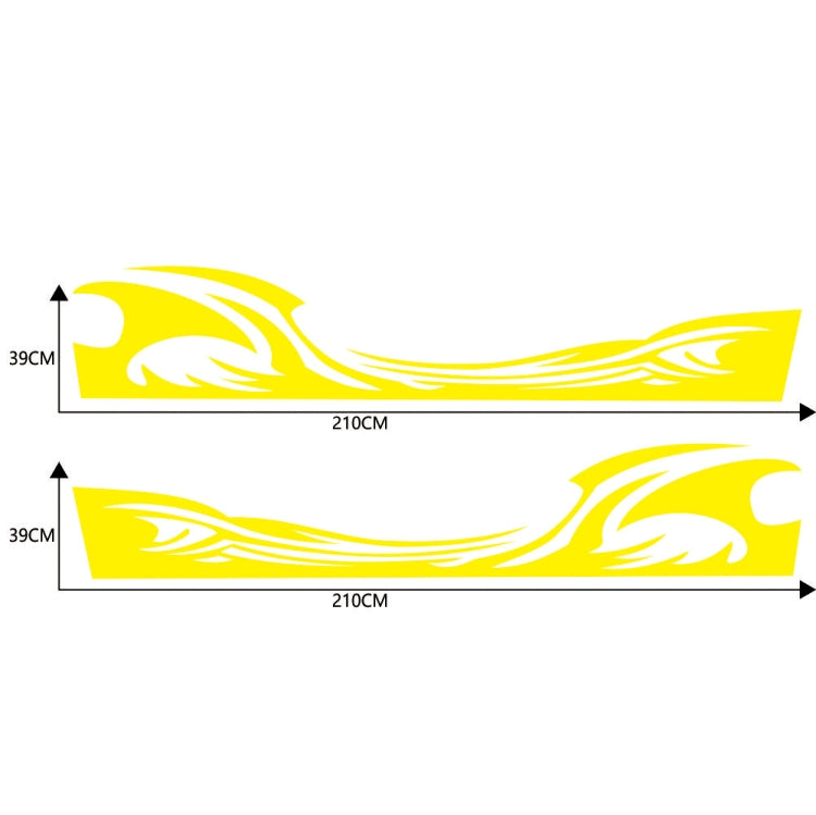 2 PCS/Set D-467 Waves Pattern Car Modified Decorative Sticker(Yellow)