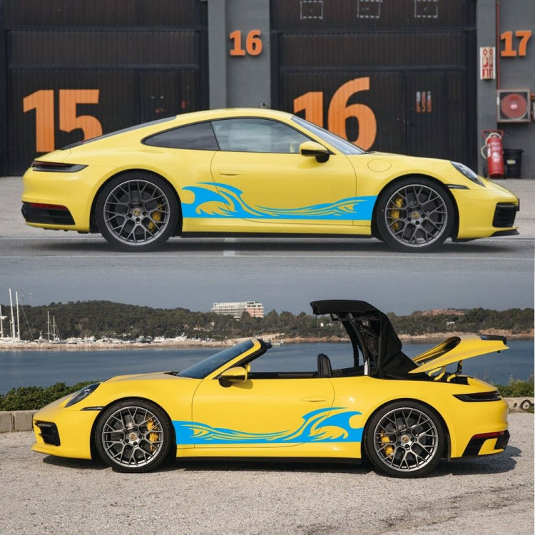 2 PCS/Set D-467 Waves Pattern Car Modified Decorative Sticker(Blue)