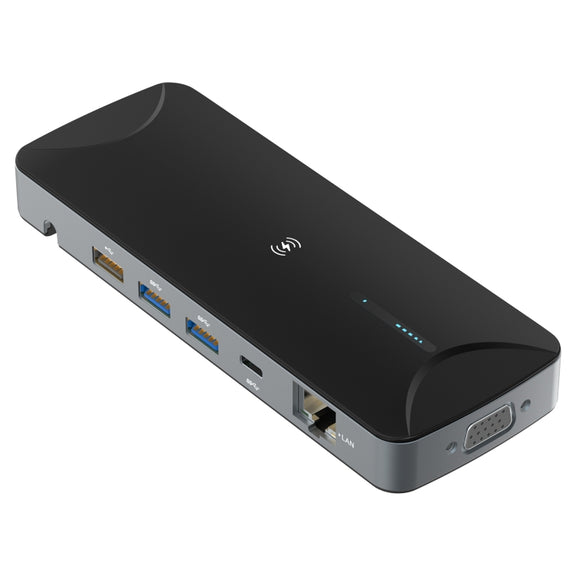 V240 12-in-1 Multifunctional USB-C / Type-C 3.1 Male HUB Docking Station(Black)
