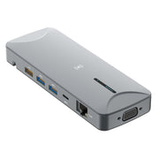 V240 12-in-1 Multifunctional USB-C / Type-C 3.1 Male HUB Docking Station(Gery)