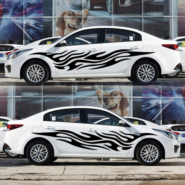 2 PCS/Set D-476 Fire Element Pattern Car Modified Decorative Sticker(Black)