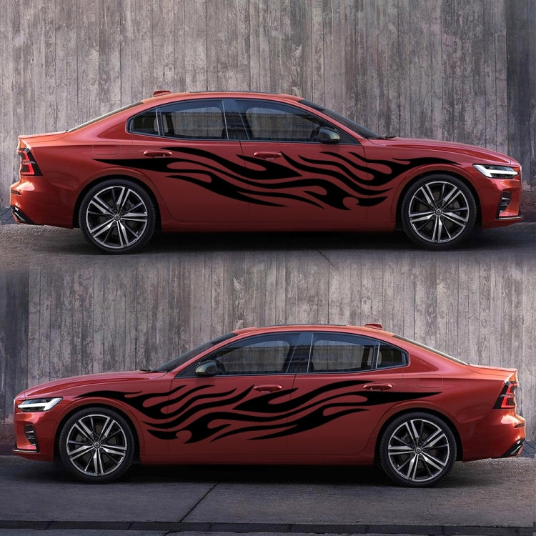 2 PCS/Set D-476 Fire Element Pattern Car Modified Decorative Sticker(Black)