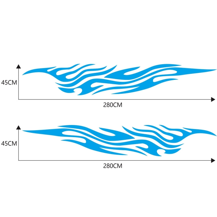 2 PCS/Set D-476 Fire Element Pattern Car Modified Decorative Sticker(Blue)