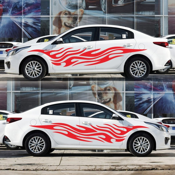 2 PCS/Set D-476 Fire Element Pattern Car Modified Decorative Sticker(Red)