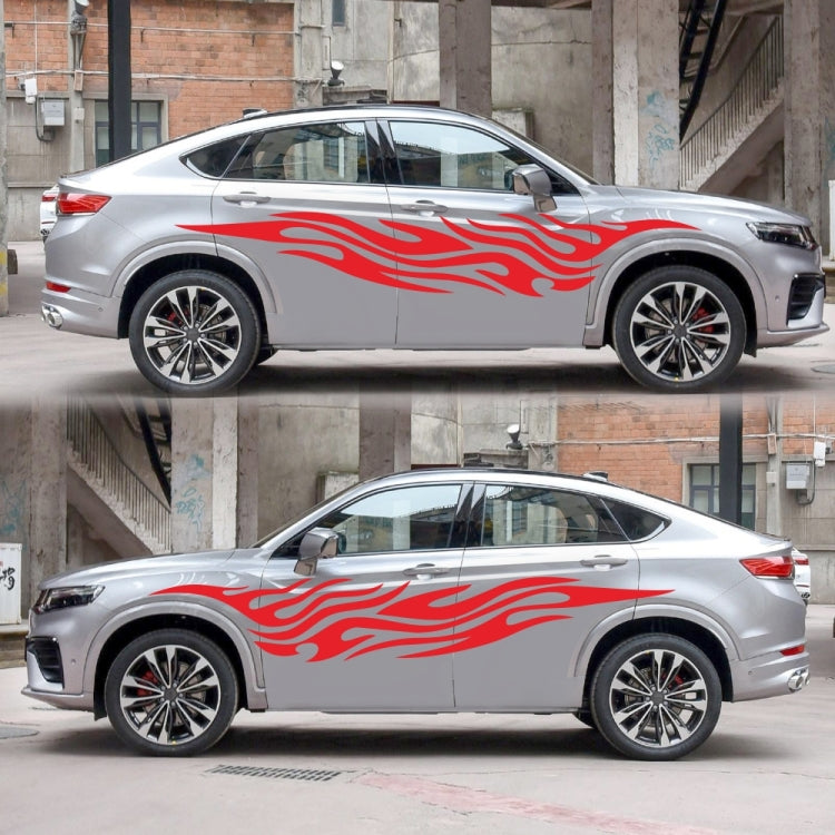 2 PCS/Set D-476 Fire Element Pattern Car Modified Decorative Sticker(Red)