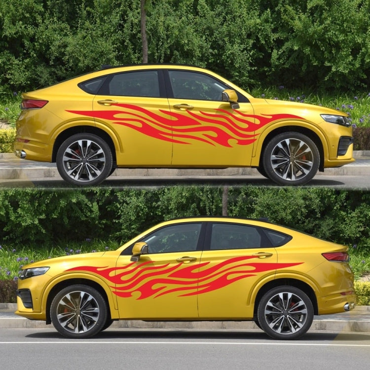2 PCS/Set D-476 Fire Element Pattern Car Modified Decorative Sticker(Red)