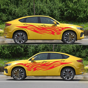 2 PCS/Set D-476 Fire Element Pattern Car Modified Decorative Sticker(Red)