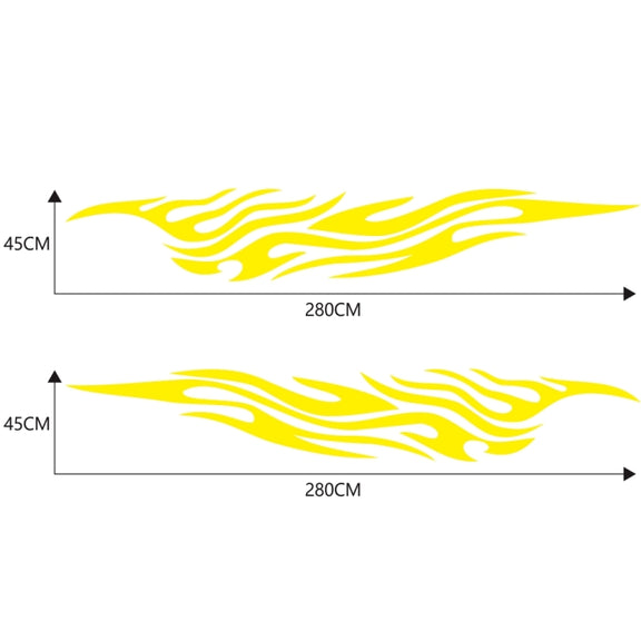 2 PCS/Set D-476 Fire Element Pattern Car Modified Decorative Sticker(Yellow)