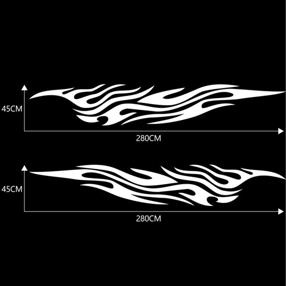 2 PCS/Set D-476 Fire Element Pattern Car Modified Decorative Sticker(White)