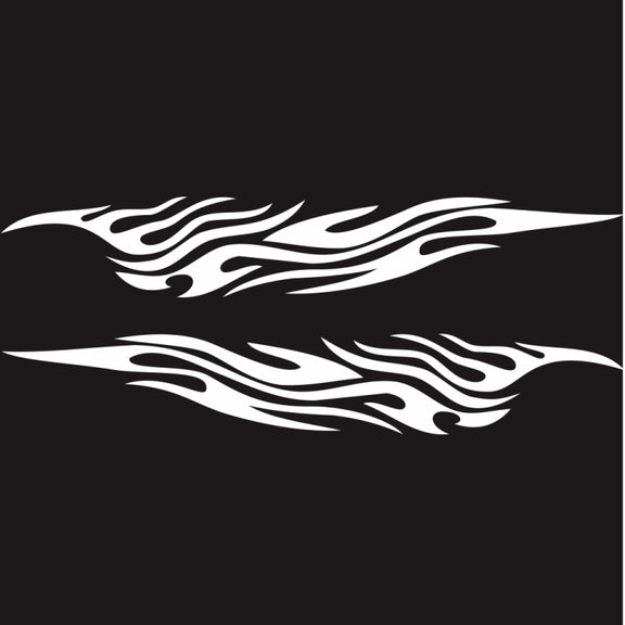 2 PCS/Set D-476 Fire Element Pattern Car Modified Decorative Sticker(White)