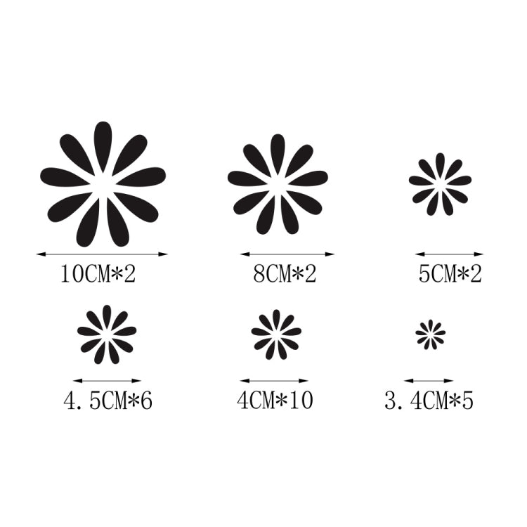 2 PCS/Set D-483 Flower Pattern Car Modified Decorative Sticker(Black)