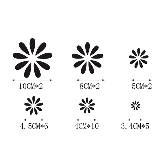 2 PCS/Set D-483 Flower Pattern Car Modified Decorative Sticker(Black)