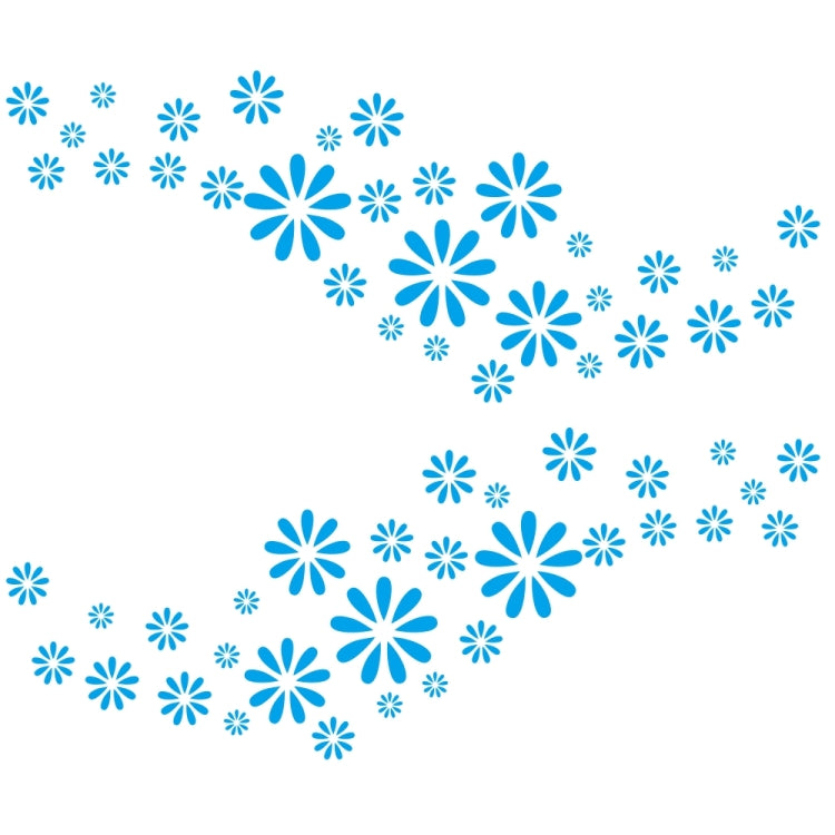 2 PCS/Set D-483 Flower Pattern Car Modified Decorative Sticker(Blue)