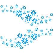 2 PCS/Set D-483 Flower Pattern Car Modified Decorative Sticker(Blue)