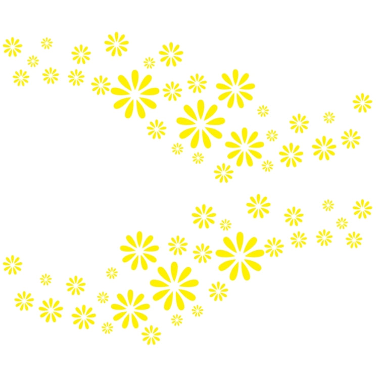 2 PCS/Set D-483 Flower Pattern Car Modified Decorative Sticker(Yellow)