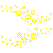 2 PCS/Set D-483 Flower Pattern Car Modified Decorative Sticker(Yellow)