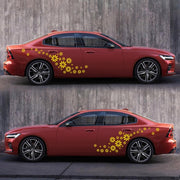 2 PCS/Set D-483 Flower Pattern Car Modified Decorative Sticker(Yellow)