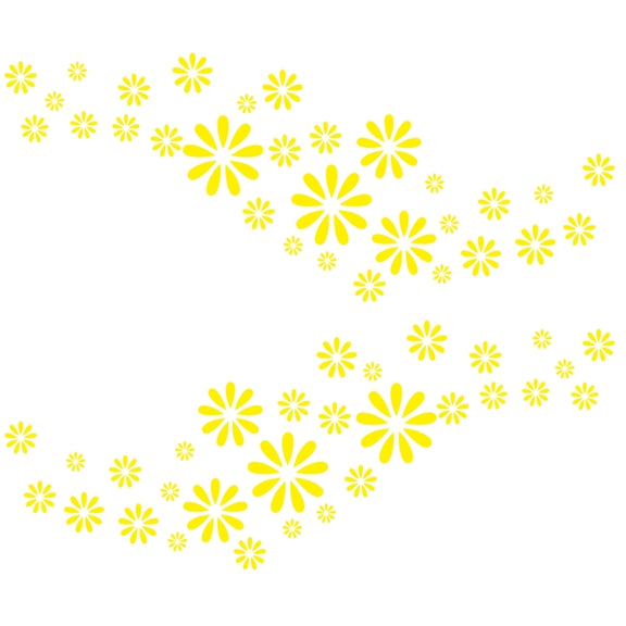 2 PCS/Set D-483 Flower Pattern Car Modified Decorative Sticker(Yellow)