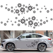 2 PCS/Set D-483 Flower Pattern Car Modified Decorative Sticker(Blue)