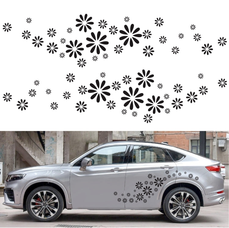 2 PCS/Set D-483 Flower Pattern Car Modified Decorative Sticker(Blue)